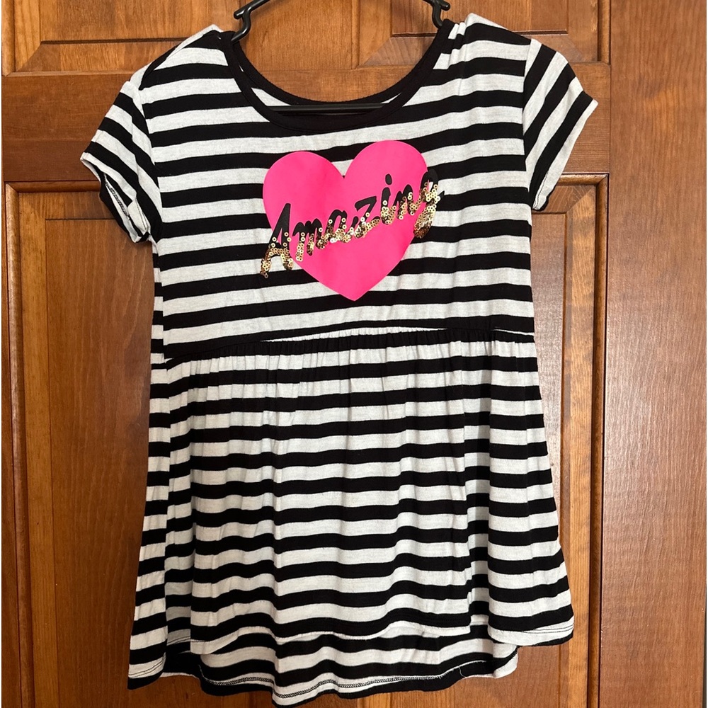 Justice Girls Short Sleeve Shirt With Sequins